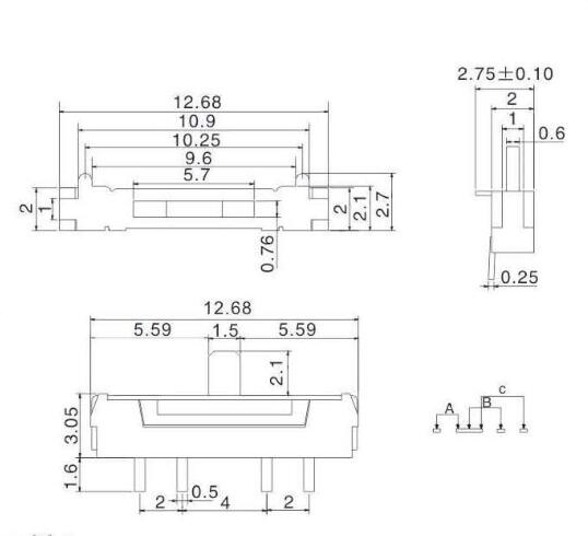 雙復(fù)位撥動開關(guān)規(guī)格書 雙復(fù)位撥動開關(guān)規(guī)格書