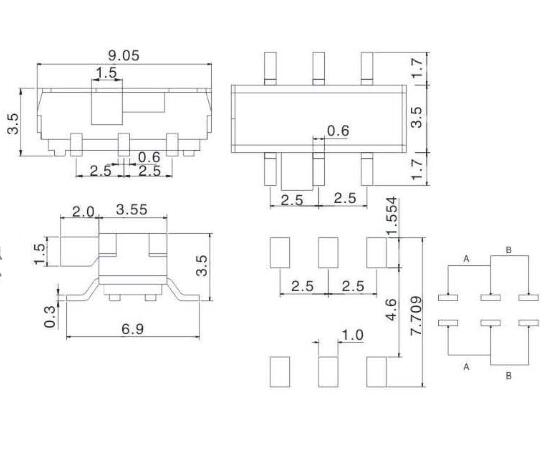 撥動開關(guān)圖紙