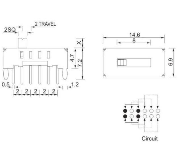2P4T撥動(dòng)開關(guān)規(guī)格書 2P4T撥動(dòng)開關(guān)規(guī)格書